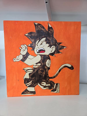Goku, Wood Burning (12×12)- Dragon Ball Collection