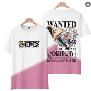One Piece - Luffy Pink & White Shirt (L)